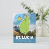 Romantische Honeymoon Caribische kaart St Lucia (Staand voorkant)