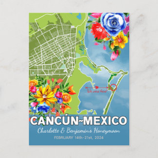 Romantische Honeymoon Vakantie Cancun Mexico Kaart