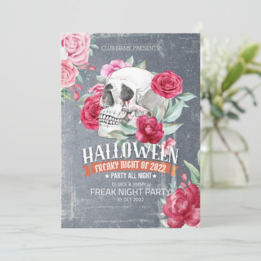 Romantische Horror Volwassen Halloween Party Uitno Kaart (Staand voorkant)