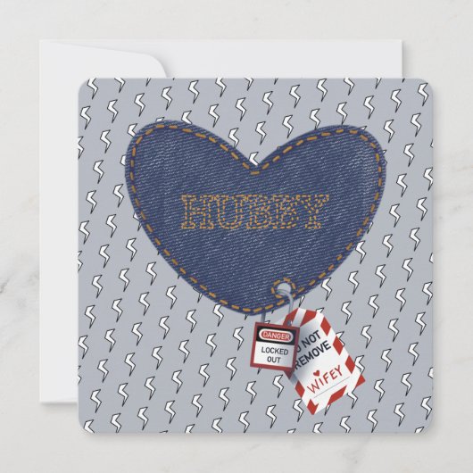 Romantische Hubby Wifey Elektricien Locked Heart (Voorkant)