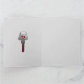 Romantische Hubby Wifey Elektricien Locked Heart Kaart (Binnen)