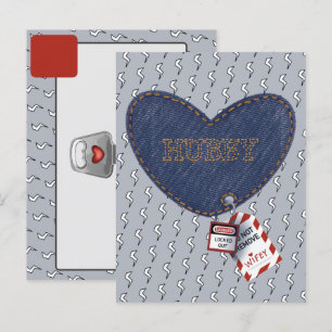 Romantische Hubby Wifey Elektrisch Lock Label Hart Briefkaart