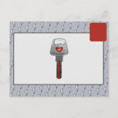 Romantische Hubby Wifey Elektrisch Lock Label Hart Briefkaart (Achterkant)