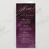 Romantische humeurige pruim kalligrafie bruiloft m menu (Voorkant / Achterkant)