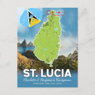 Romantische huwelijksreis Caribisch gebied St Luci Briefkaart