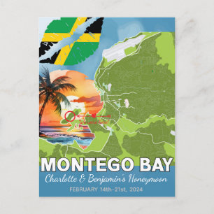Romantische huwelijksreis Montego Bay Jamaica Kaar Briefkaart