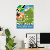 Romantische huwelijksreis Montego Bay Jamaica Kaar Poster (Thuiskantoor)