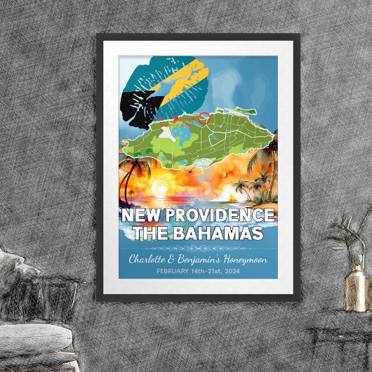 Romantische huwelijksreis New Providence Bahama's  Poster