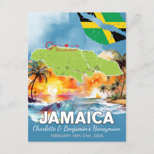 Romantische huwelijksreis vakantie Jamaica Island Briefkaart