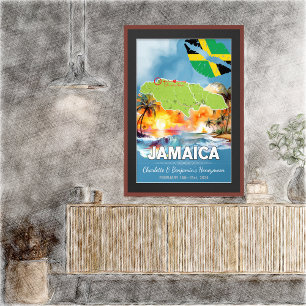 Romantische huwelijksreis vakantie Jamaica Island Poster