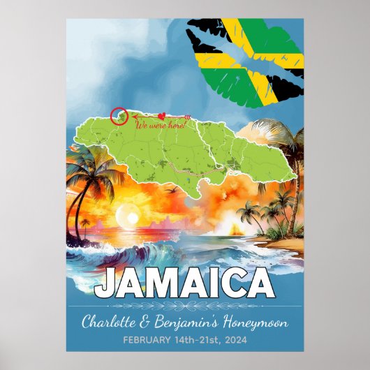 Romantische huwelijksreis vakantie Jamaica Island  Poster (Voorkant)
