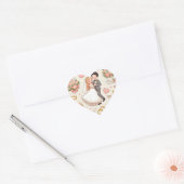 "Romantische Huwelijksstickers" Hart Sticker (Envelop)