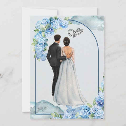 Romantische huwelijksuitnodiging - Custom Design Kaart (Achterkant)