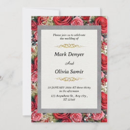 Romantische huwelijksuitnodiging - Elegant aanpasb Kaart