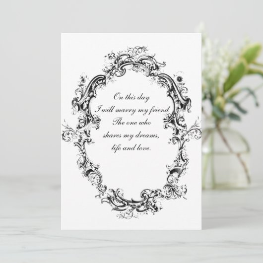 -Romantische huwelijksuitnodiging Kaart (Staand voorkant)