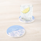 Romantische Hydrangeas Gepersonaliseerde bruiloft Zandsteen Onderzetter (Zijkant)