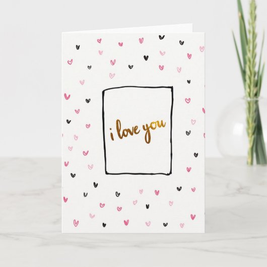 Romantische I Love You Goud Kaart (Voorkant)