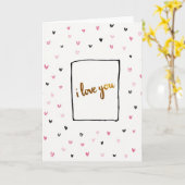 Romantische I Love You Goud Kaart (Gele Bloem)