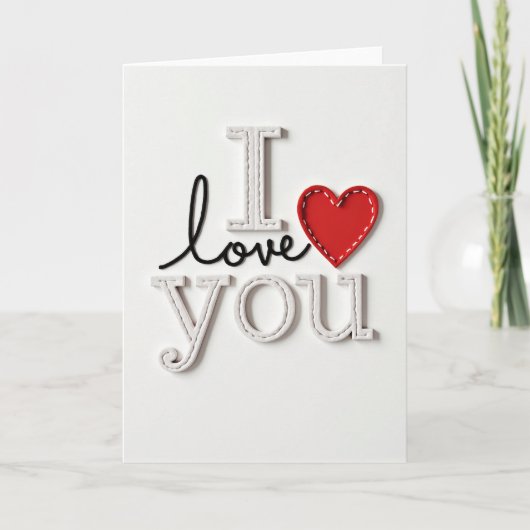 Romantische I Love You Hart Kaart (Voorkant)