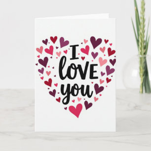Romantische I Love You Hartjes Kaart