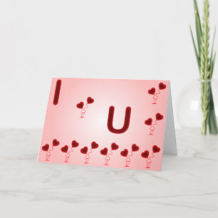 Romantische I Love You-illustratie met rode harten Kaart