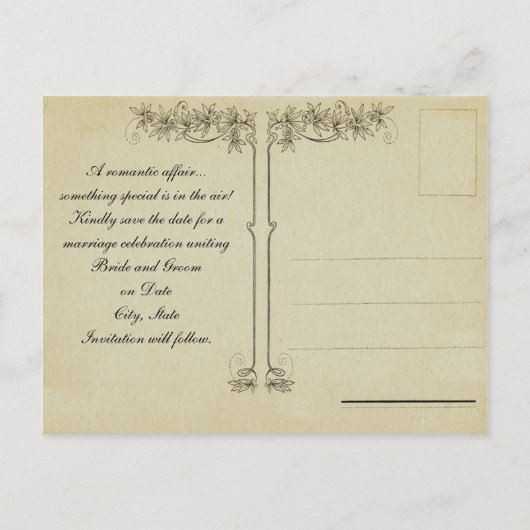 Romantische Ierse bruiloft Bewaar de datumkaarten Aankondigingskaart (Achterkant)