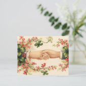 Romantische Ierse bruiloft Bewaar de datumkaarten Aankondigingskaart (Staand voorkant)