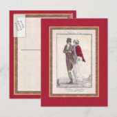 Romantische ijsschaatscène Elegant Couple Briefkaart (Voorkant / Achterkant)