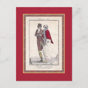Romantische  ijsschaatscène Elegant Couple Briefkaart