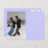 -Romantische ijsSkaters Briefkaart (Voorkant / Achterkant)