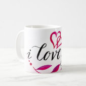 Romantische "Ik hou van je" Quote Pink Joining Hea Koffiemok (Voorkant links)
