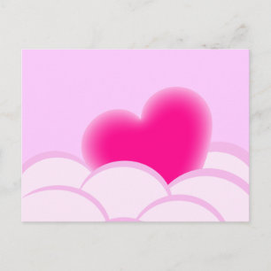 Romantische illustratie met hart en bellen briefkaart