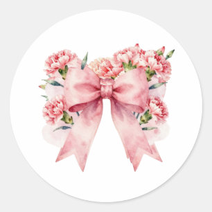 Romantische illustratie van bloemenslinger ronde sticker