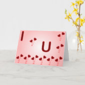 Romantische illustratie van 'I Love You' met rode  Kaart (Gele Bloem)