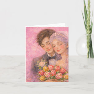 Romantische Illustratie van Trouwpaar Kaart