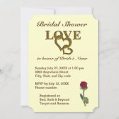 Romantische in elkaar grijpende harten en rode roo kaart (Voorkant)