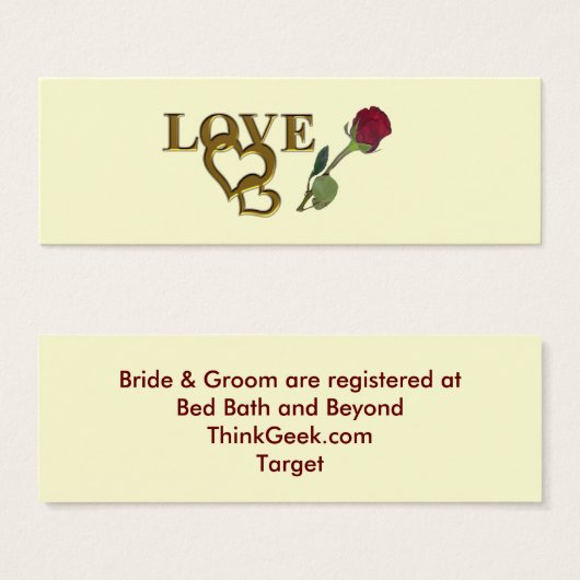 Romantische in elkaar grijpende harten en rode roo mini visitekaartjes (Voorkant /achterkant)