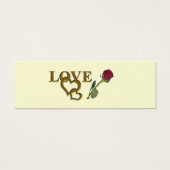 Romantische in elkaar grijpende harten en rode roo mini visitekaartjes (Voorkant)