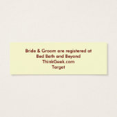 Romantische in elkaar grijpende harten en rode roo mini visitekaartjes (Achterkant)