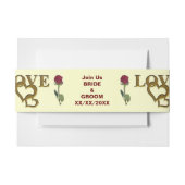 Romantische in elkaar grijpende harten en rode roo uitnodigingen wikkel (Voorkant Voorbeeld)