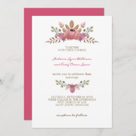 Romantische Indiase rode bloemen kroon bruiloft Kaart