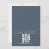 Romantische Indigo Bloemige Elegante QR Code Trouw Kaart (Achterkant)