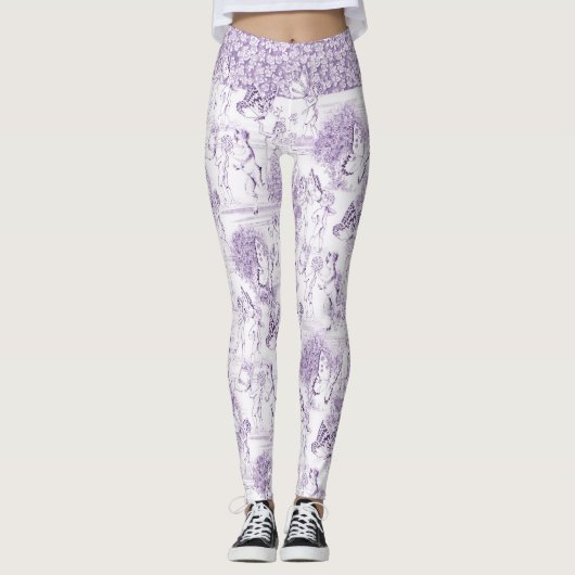 Romantische Indigo Rococo Art Style Elegant Gift Leggings (Voorkant)
