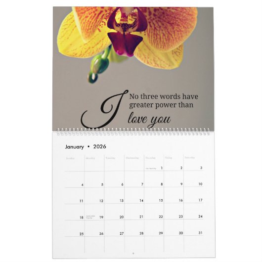 Romantische Inspirerend quotes Kalender (Jan 2026)