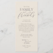 Romantische instelling voor een binnenplaats Dank  Programmakaart (Voorkant)