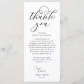 Romantische instelling voor een binnenplaats Dank  Programmakaart (Voorkant)