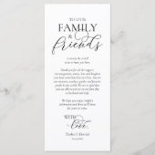 Romantische instelling voor een binnenplaats Dank Programmakaart (Voorkant)