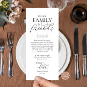 Romantische instelling voor een binnenplaats Dank Programmakaart