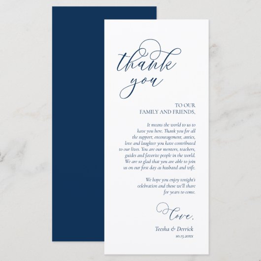 Romantische instelling voor een binnenplaats Dank  Programmakaart (Voorkant / Achterkant)