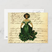-Romantische Irish Clover Dress Lady Briefkaart (Voorkant / Achterkant)